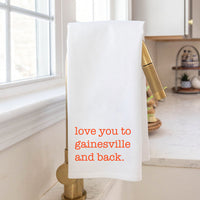 Love To Gainesville And Back Dark Orange Tea Towel