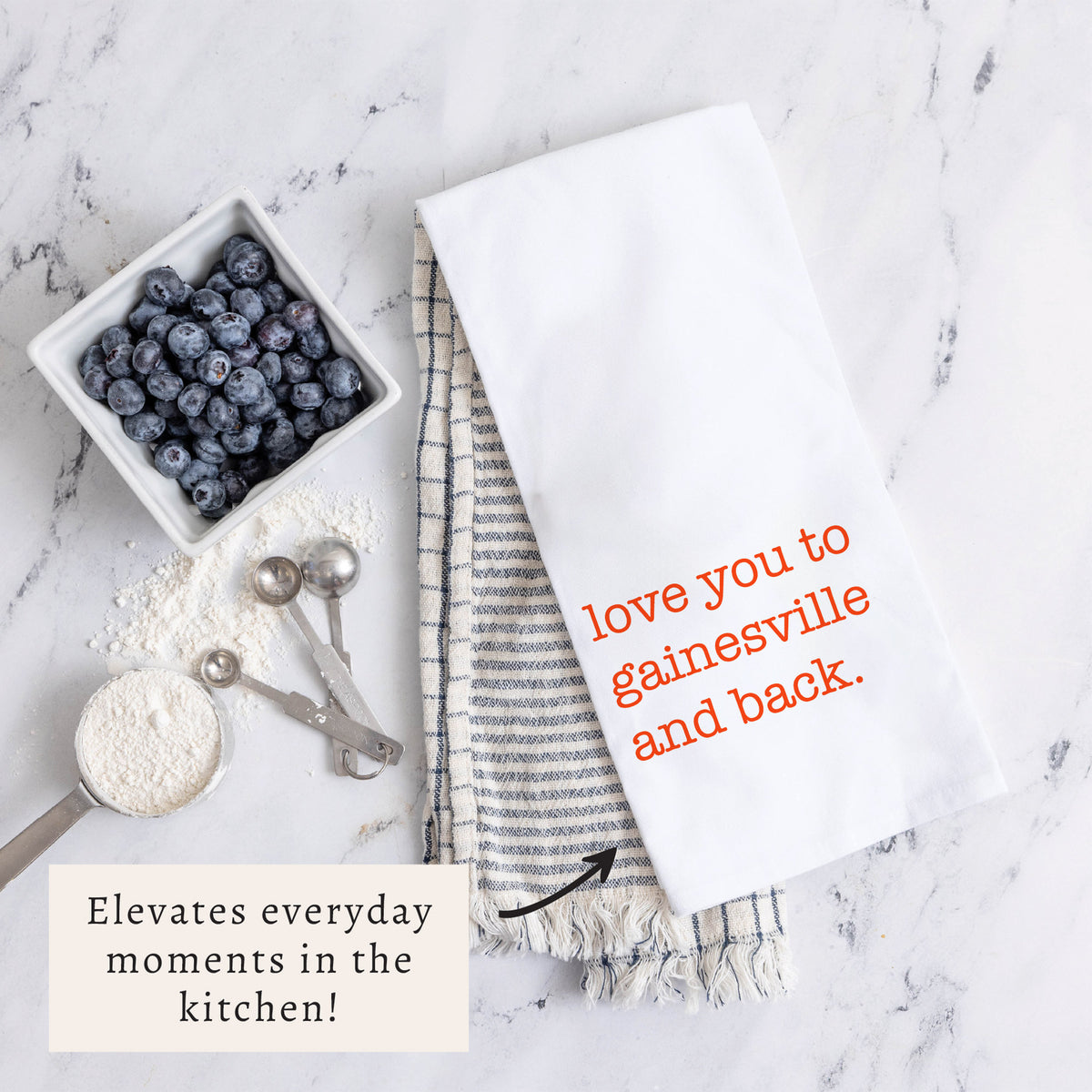 Love To Gainesville And Back Dark Orange Tea Towel