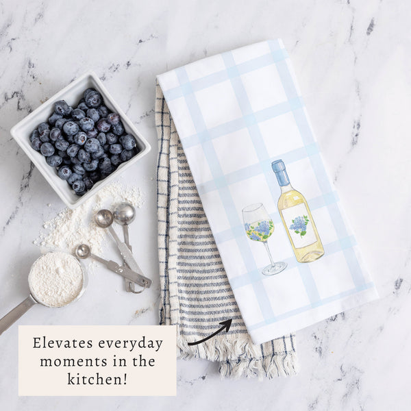 Hydrangea Wine Tea Towel