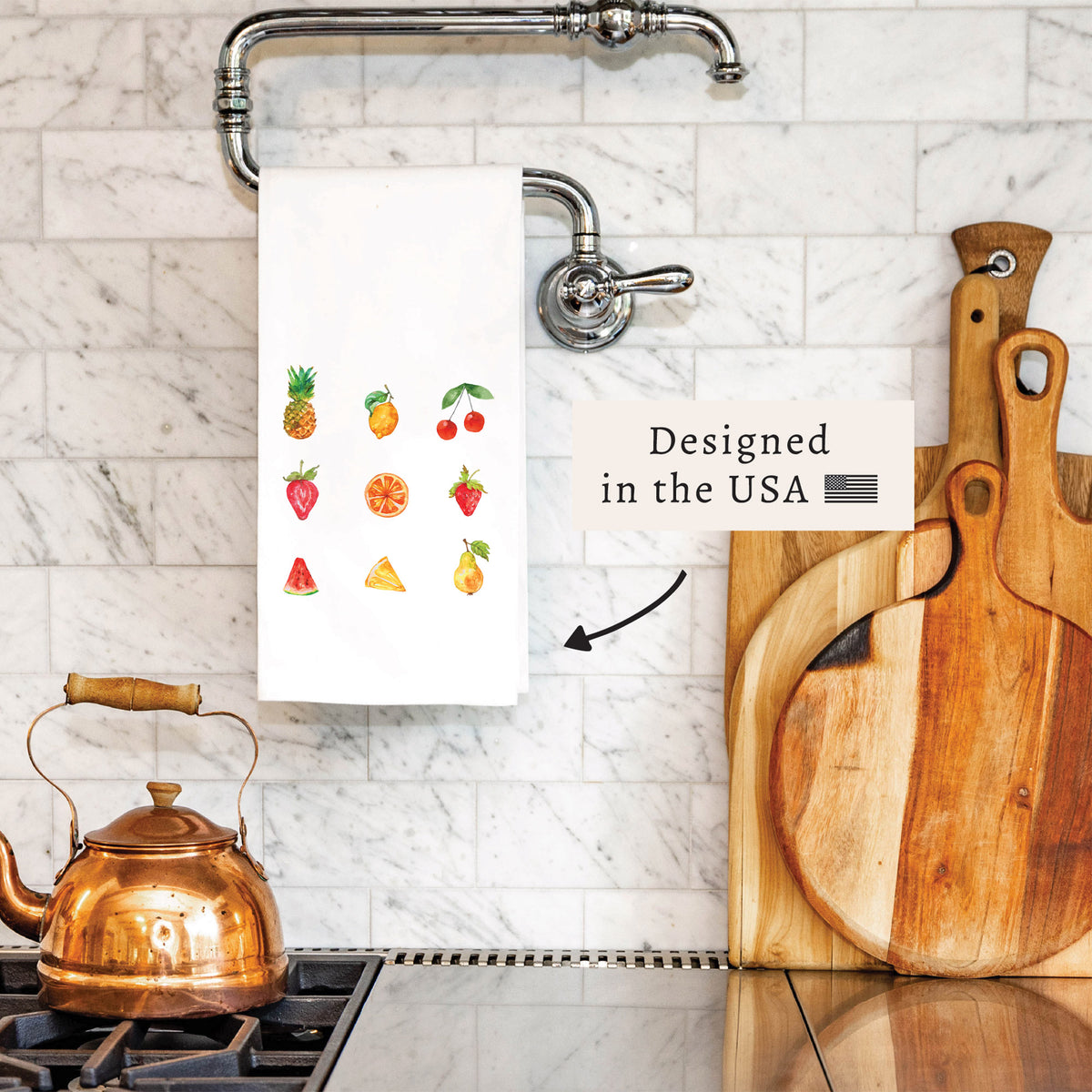 Fruit Icons Tea Towel