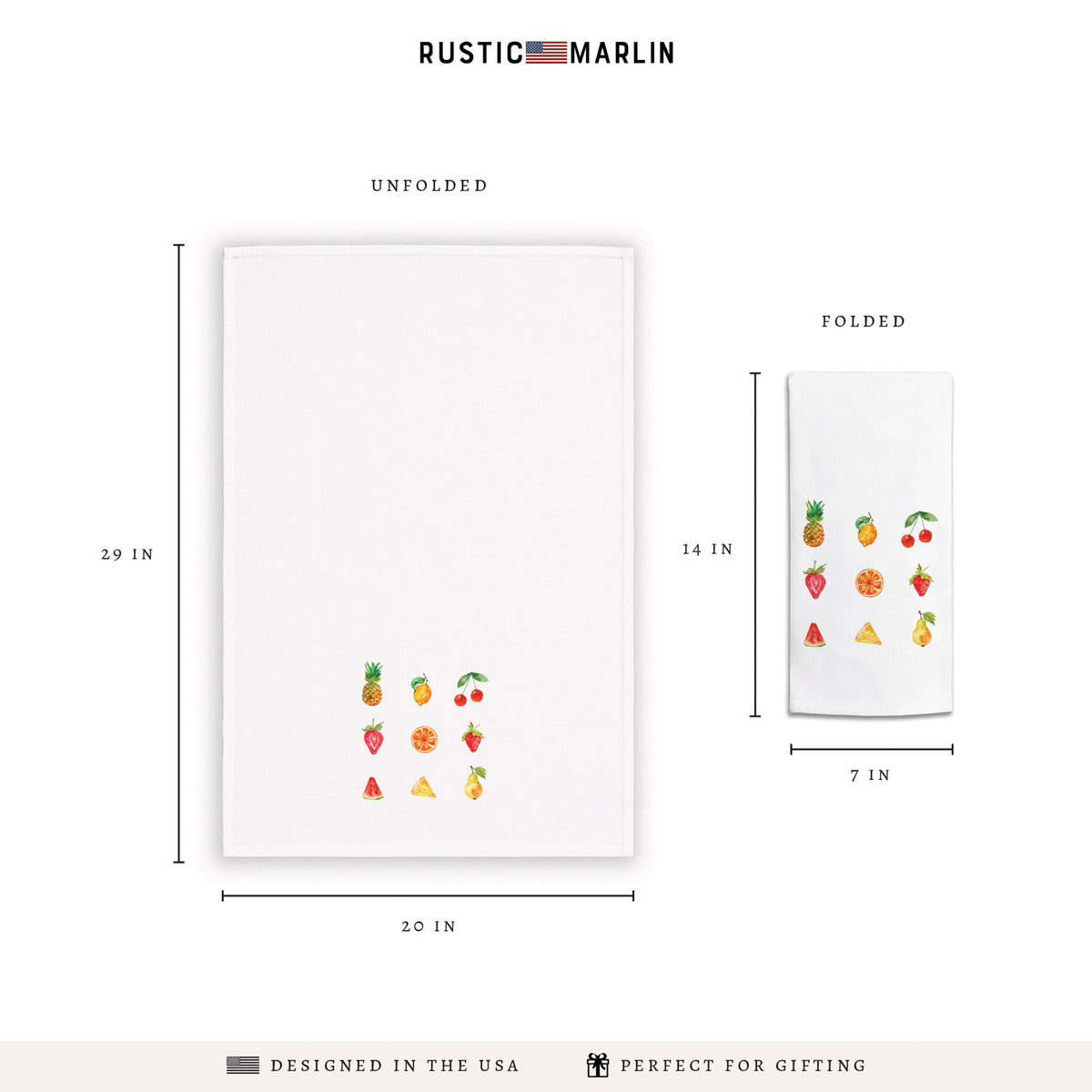 Fruit Icons Tea Towel