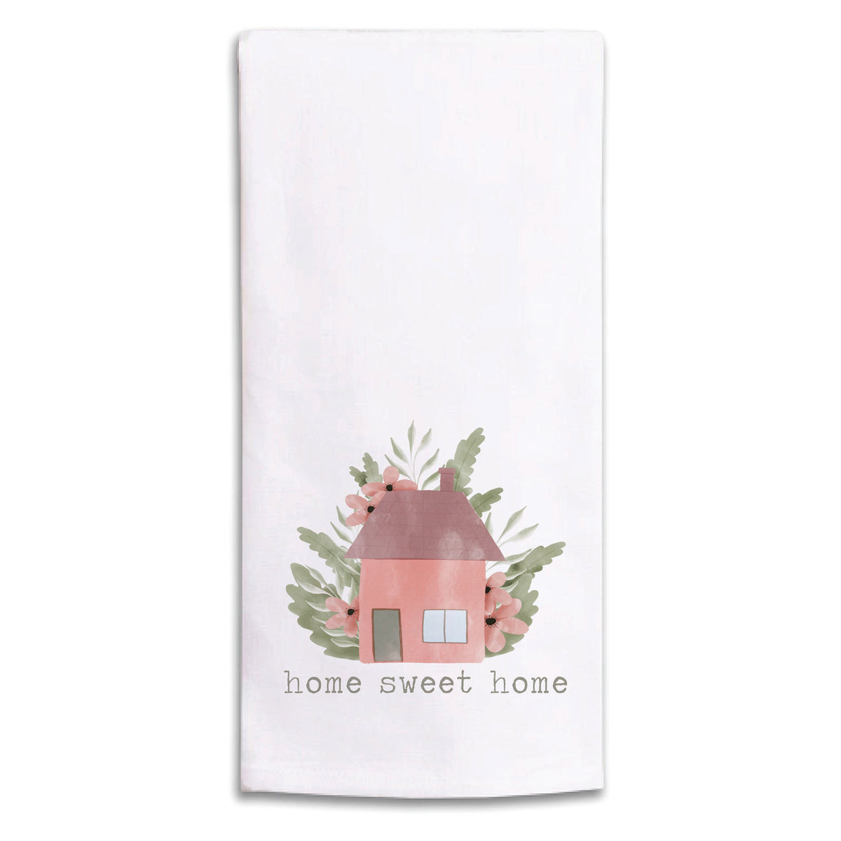 Blooming Home Sweet Home Personalized Tea Towel