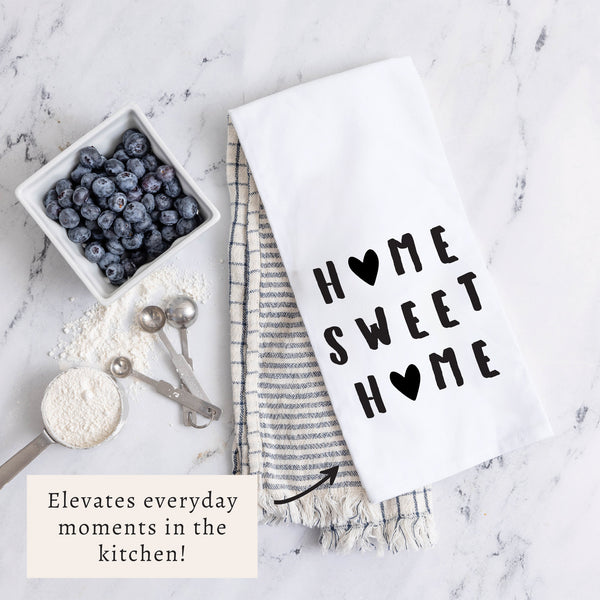 Home Sweet Home Hearts Tea Towel