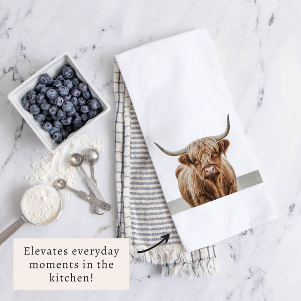 Highland Cow Tea Towel