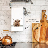 Highland Cow Tea Towel