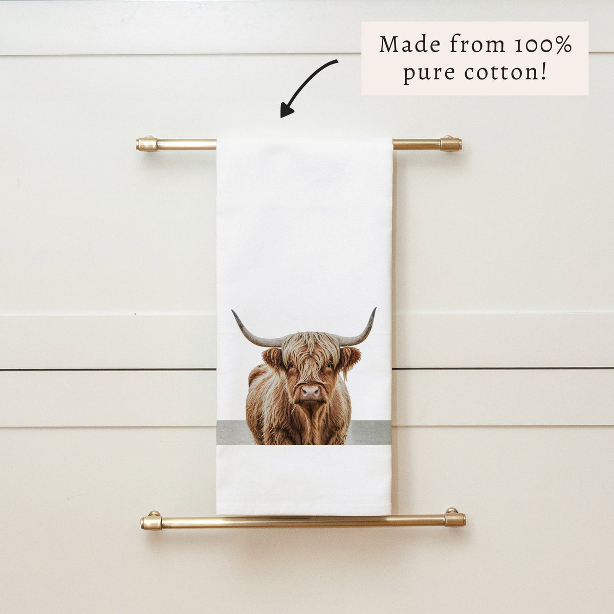 Highland Cow Tea Towel
