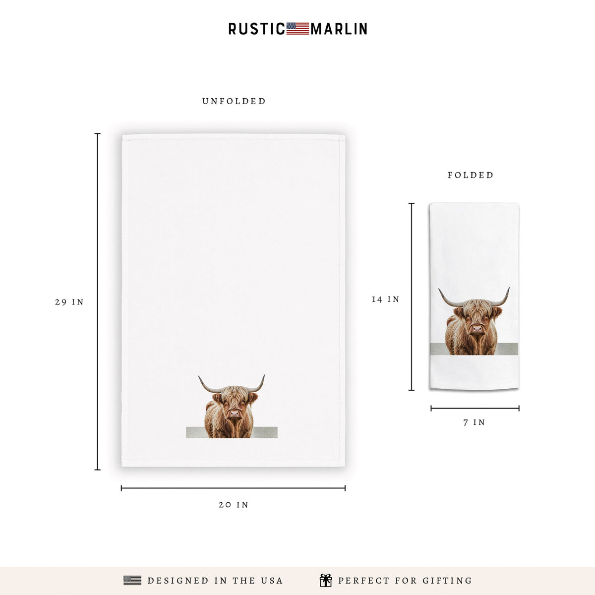 Highland Cow Tea Towel