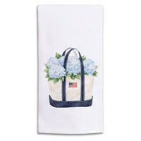 Hydrangea Flag Boat Tote Tea Towel