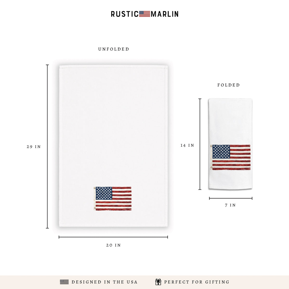 American Vintage Flag Tea Towel