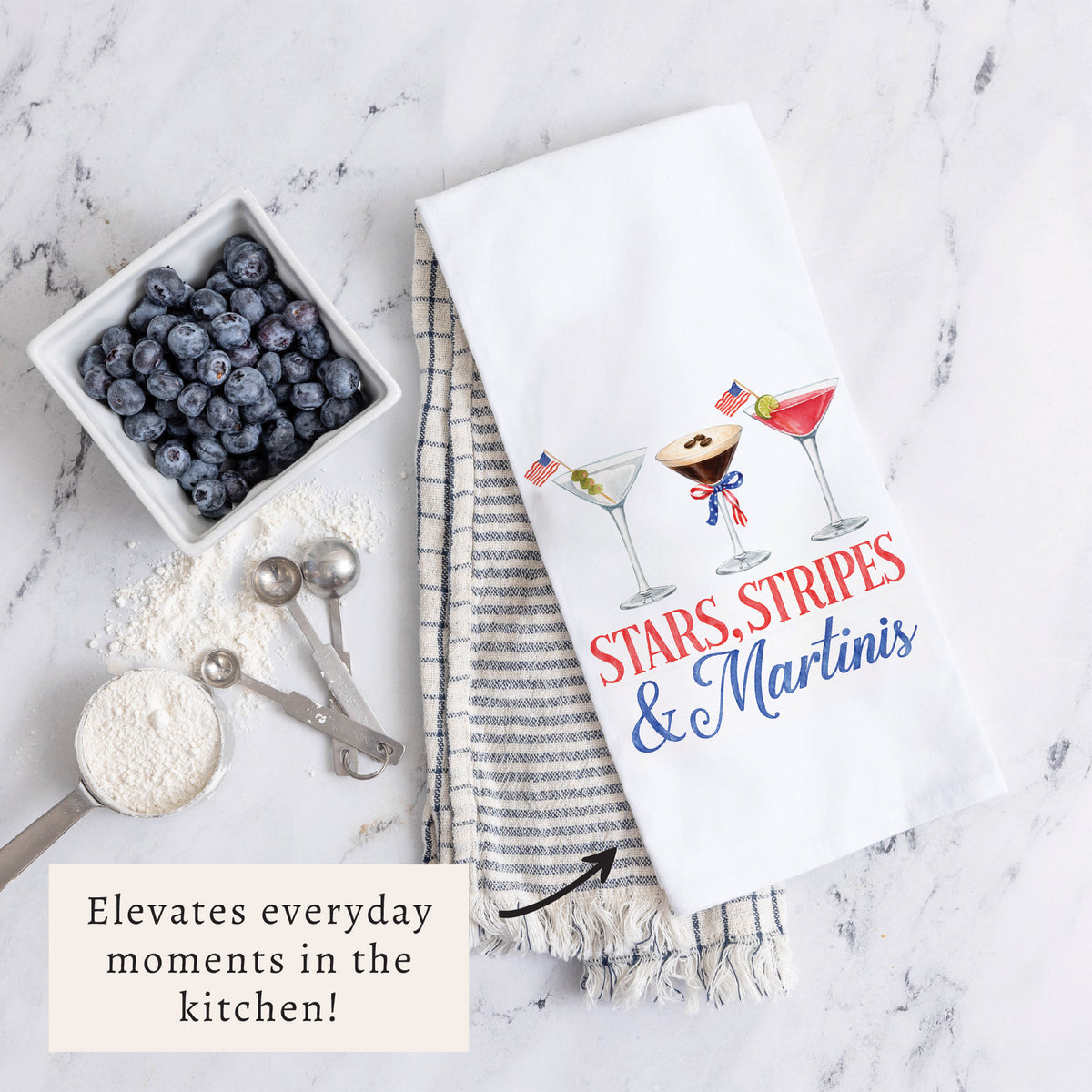 Stars Stripes & Martinis Tea Towel