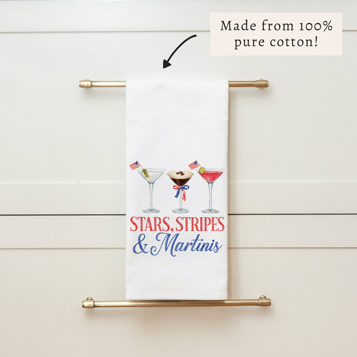 Stars Stripes & Martinis Tea Towel