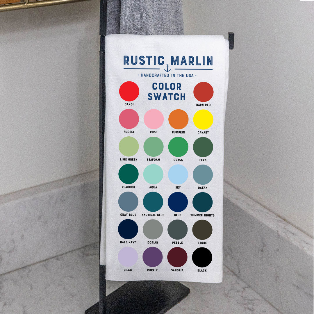 Rustic Marlin Color Pallet Tea Towel