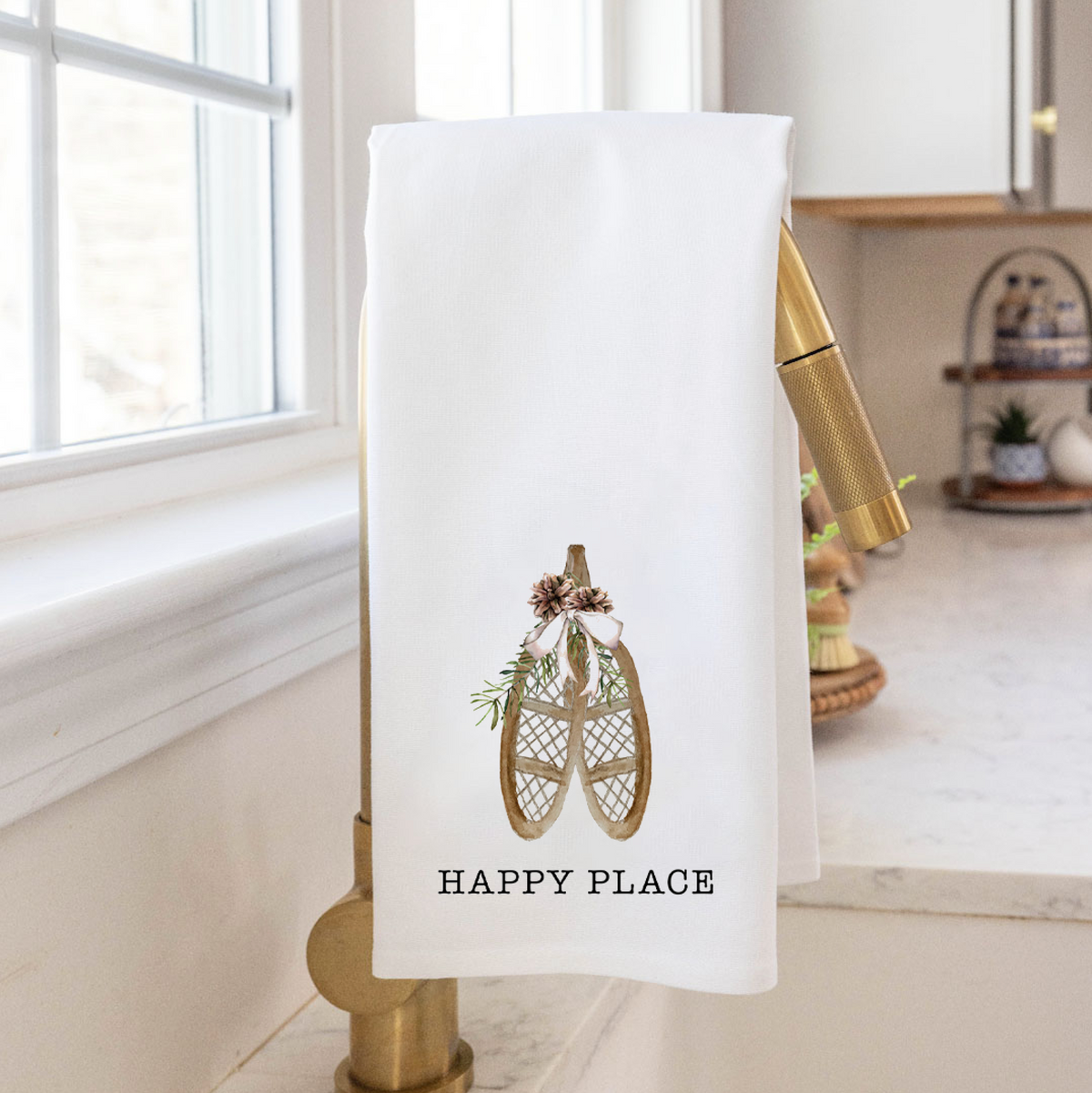 Snowshoes Personalized Tea Towel