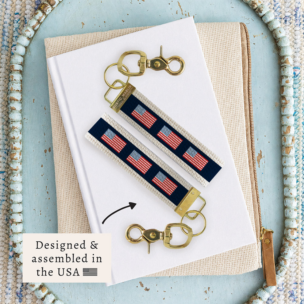 American Flag Color Block Keychain