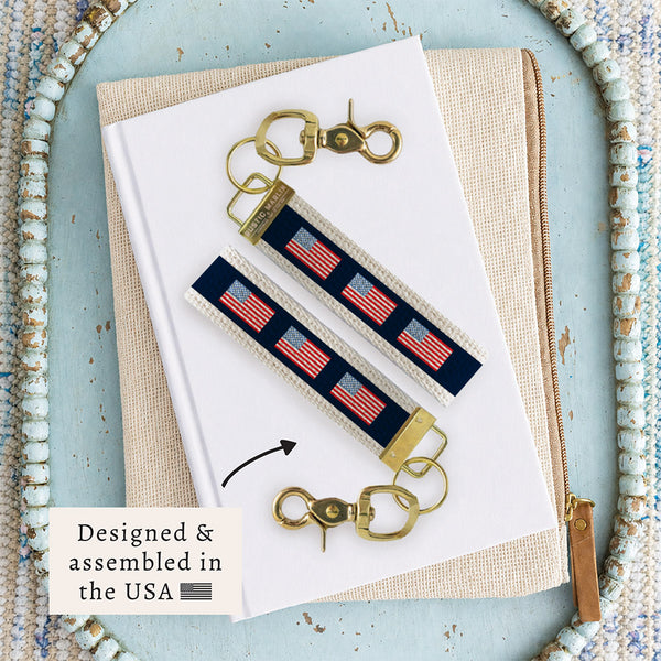 American Flag Color Block Keychain
