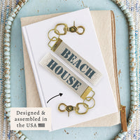 Beach House Grey Blue Keychain