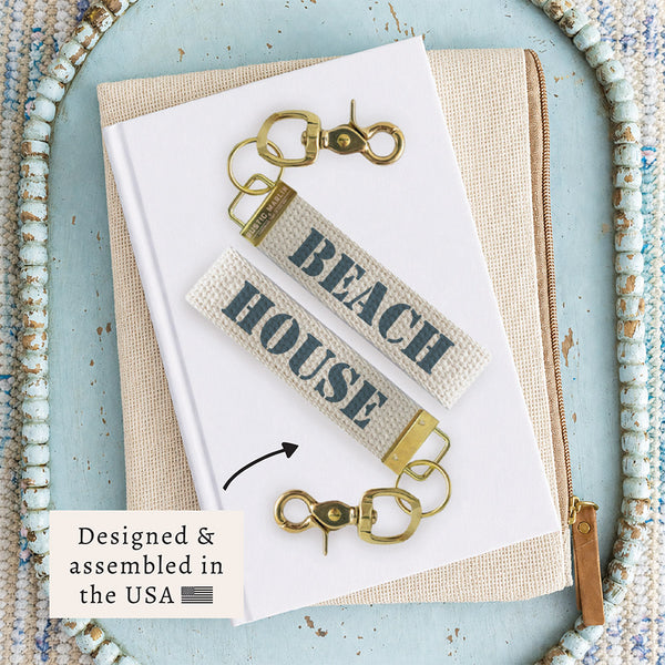Beach House Grey Blue Keychain