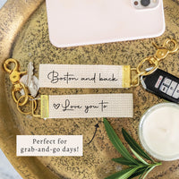 Boston Heart Love You To Keychain