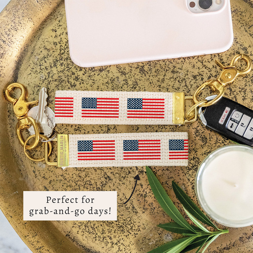 American Flag Keychain
