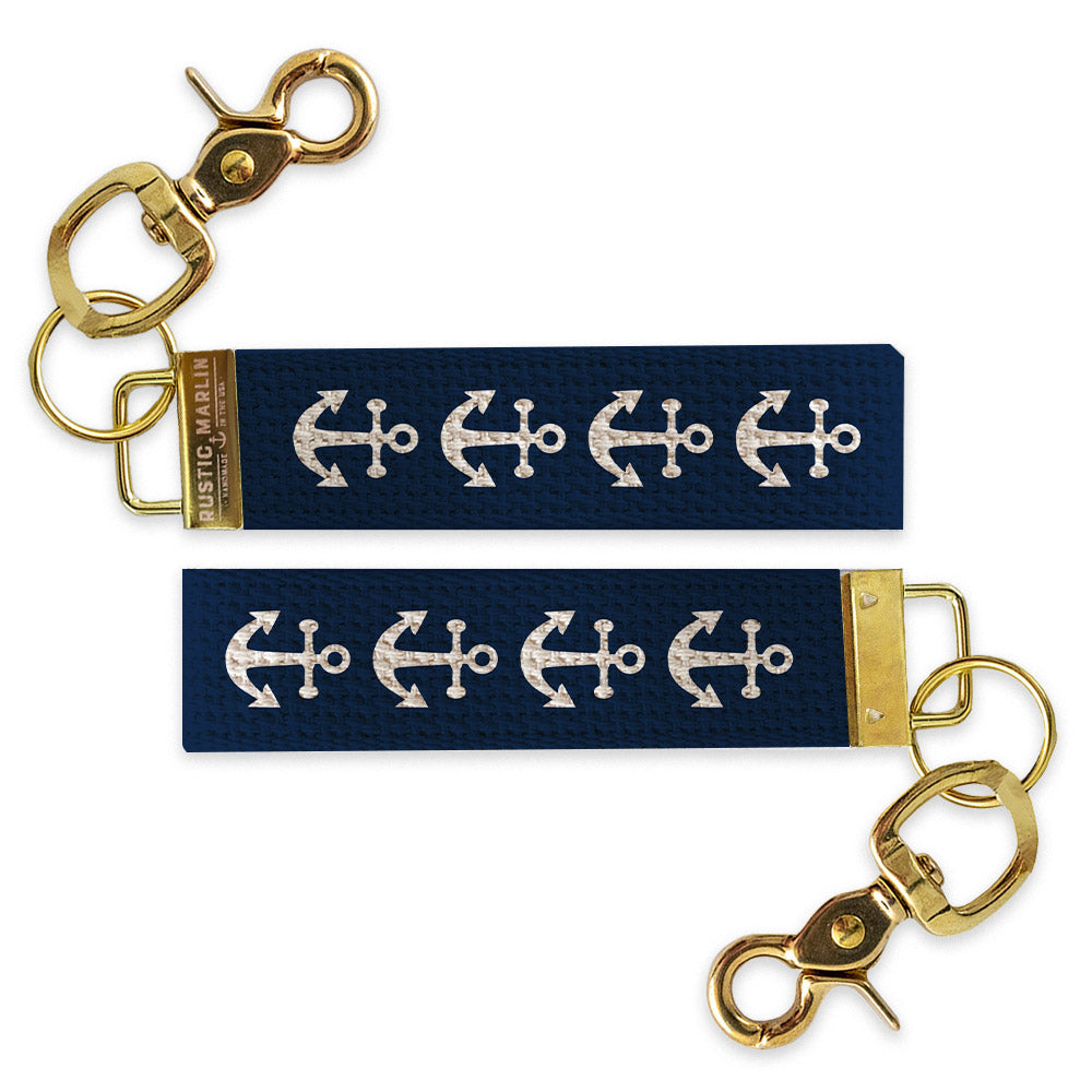 Anchor Navy Block Keychain