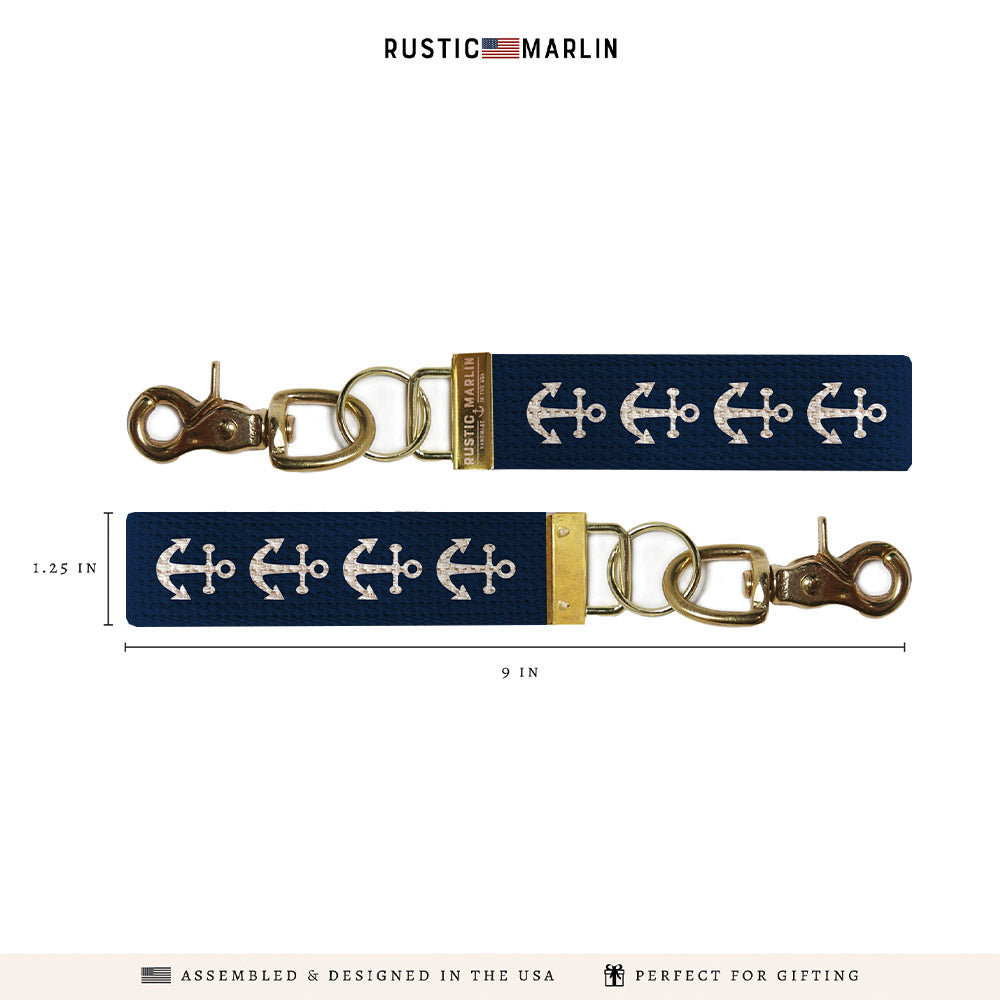 Anchor Navy Block Keychain