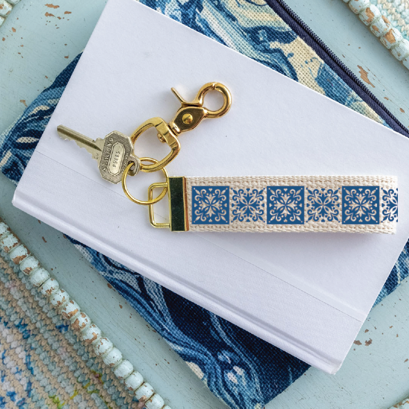 Blue Tiles Keychain