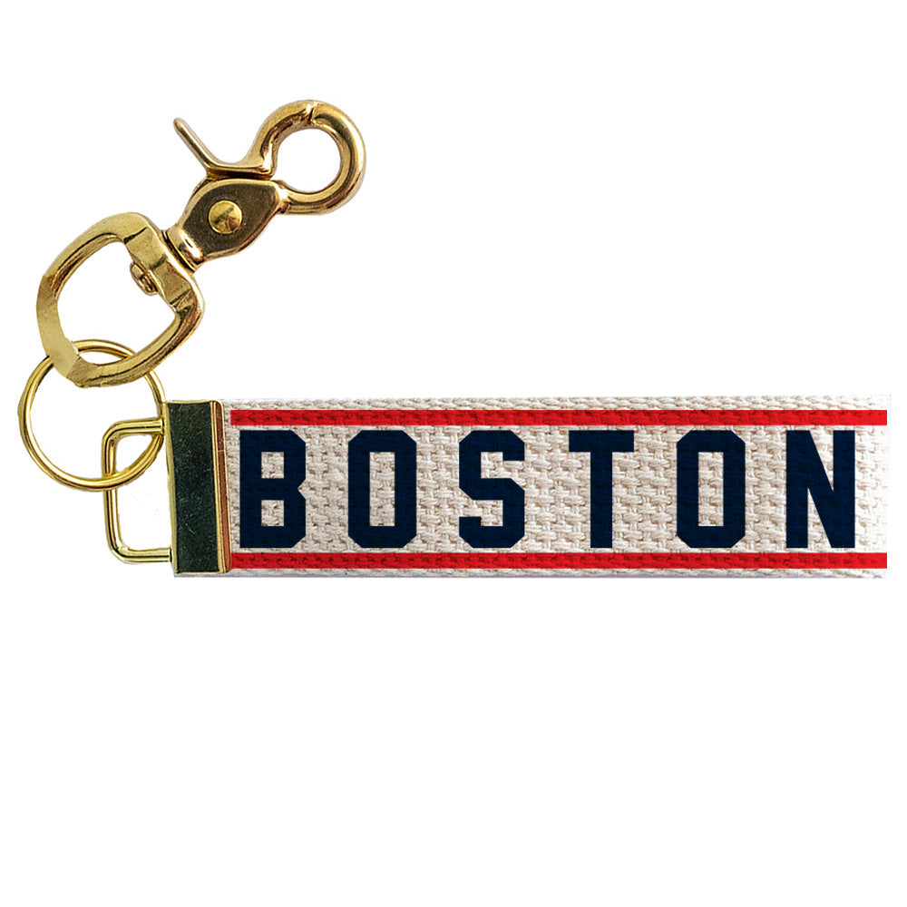 Red and Blue Boston Keychain