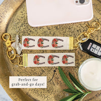 Horseshoe Floral Keychain