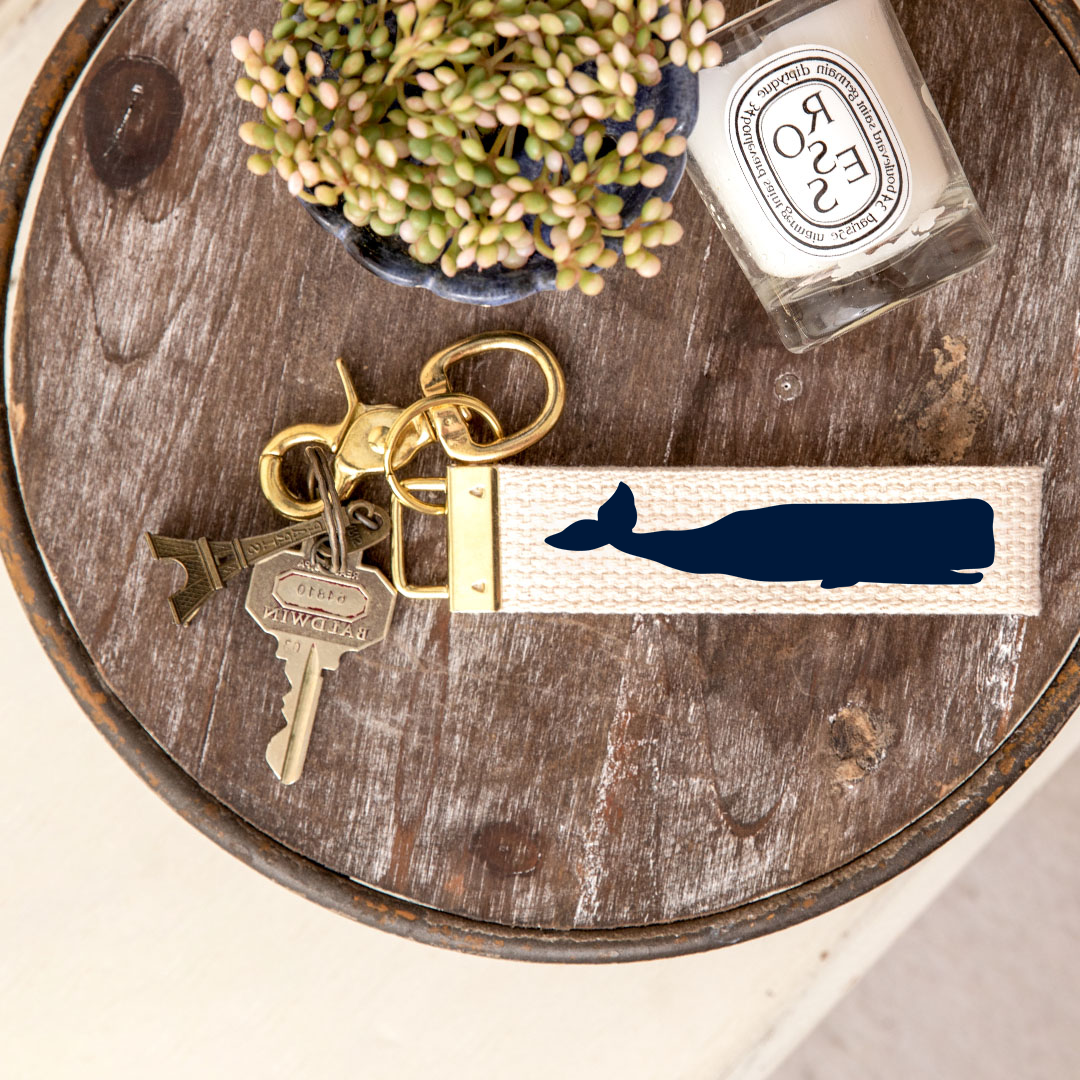 Navy Whale Keychain