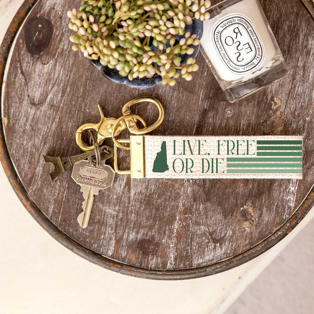 NH State Silo Live Free or Die Keychain