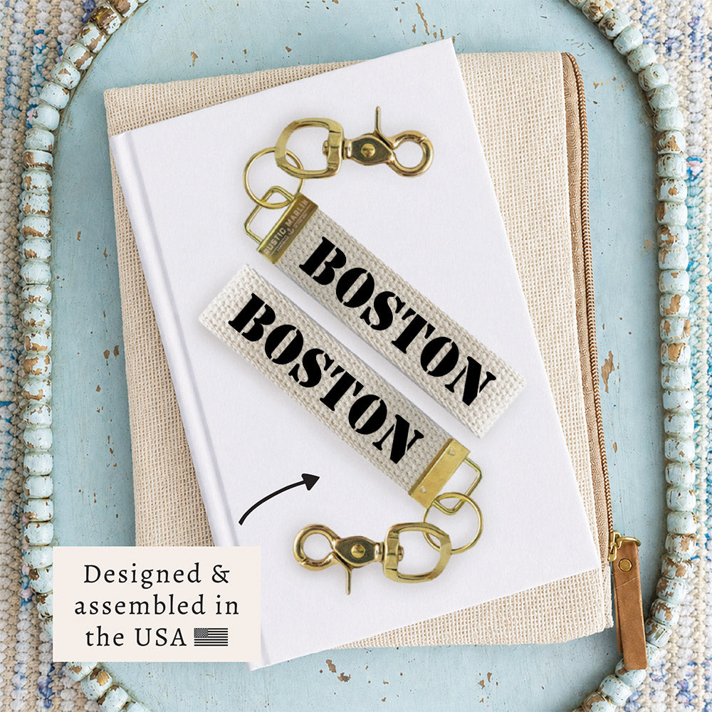 Boston Black Keychain