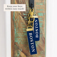 Boston Navy Keychain