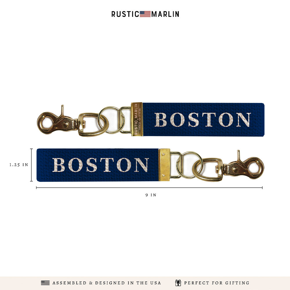 Boston Navy Keychain