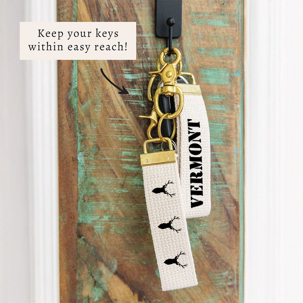 Stag Deer Personalized Keychain