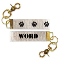 Paw Print Black Personalized Keychain