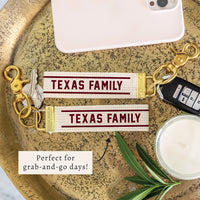 Collegiate Stripe Personalized Keychain
