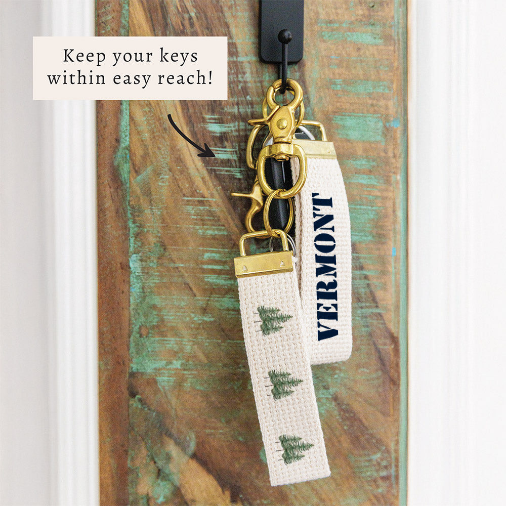 Pine Trees Personalized Keychain