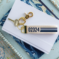 Zip Code Stripes Personalized Keychain