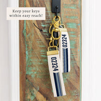 Zip Code Stripes Personalized Keychain