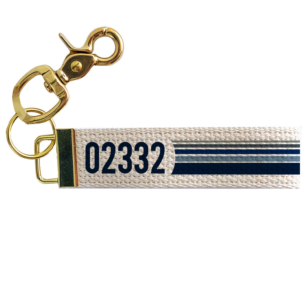 Zip Code Stripes Personalized Keychain