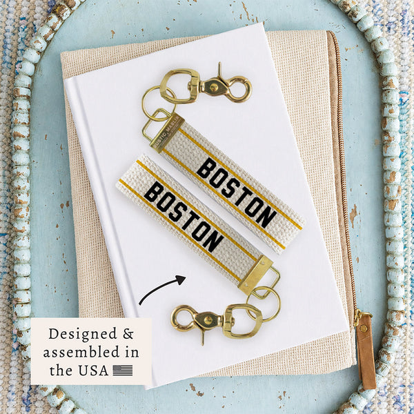 Black and Gold Personalized Keychain
