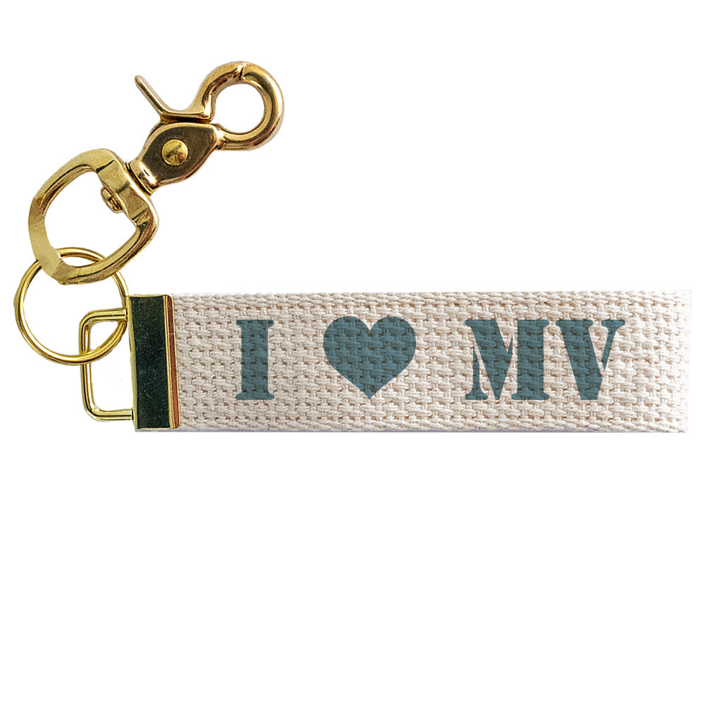 Initial Stripes Personalized Keychain