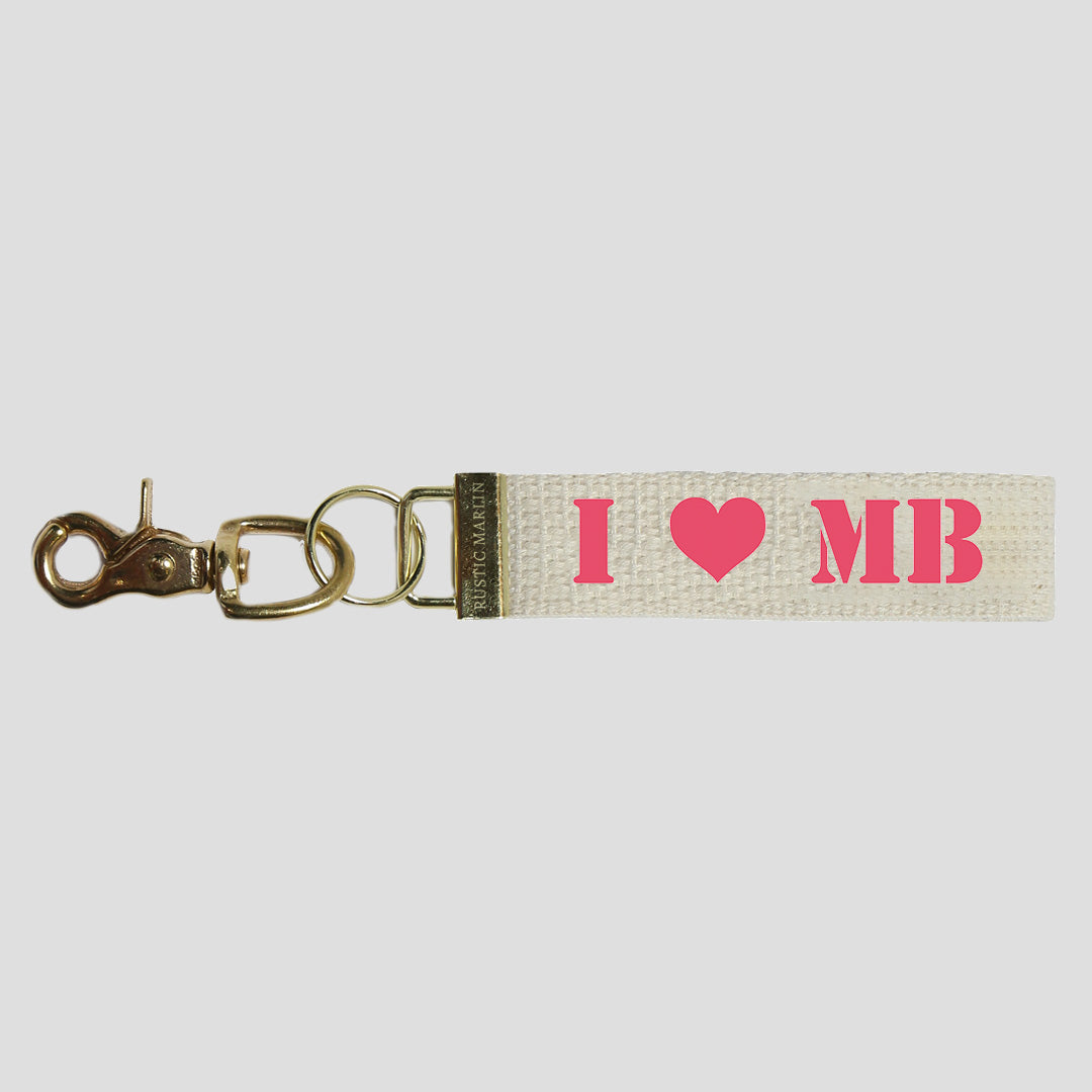 Initial Stripes Personalized Keychain