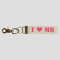 Initial Stripes Personalized Keychain