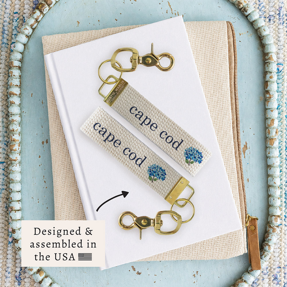 Blooming Hydrangea Personalized Keychain