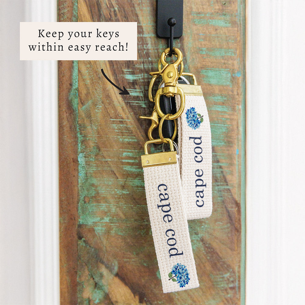 Blooming Hydrangea Personalized Keychain