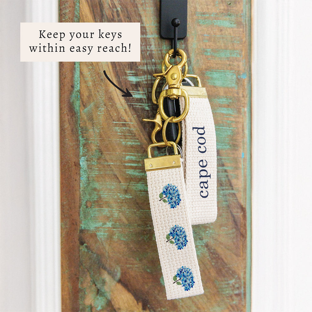 Blooming Hydrangeas Personalized  Keychain