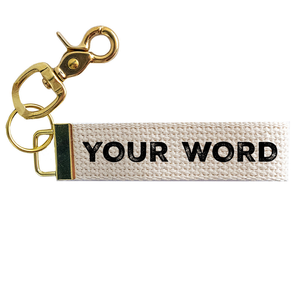 Your Word Personalized White/Black Keychain