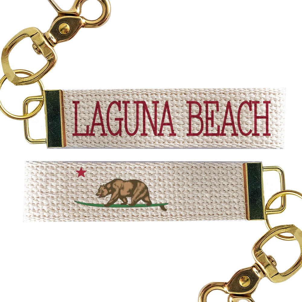 Cali Surf Bear Personalized Keychain