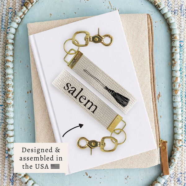 Witch Broom Personalized Keychain